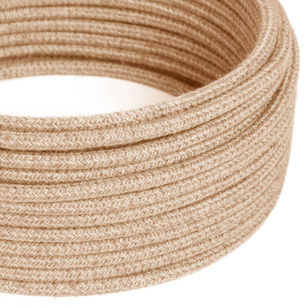 Textilní elektrický kabel opředený jutou, 2x0,75 mm, průměr 6,2 mm