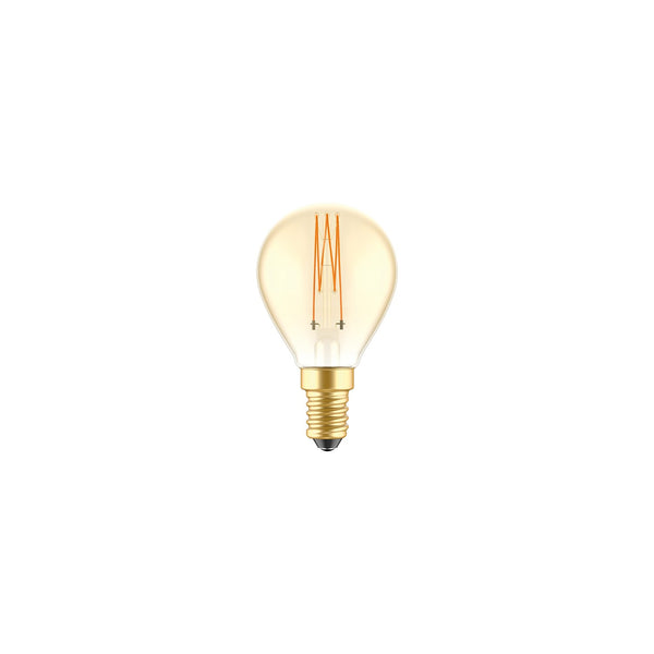 Stmívatelná LED zlatá žárovka C52, 3,4W E14, Mini glóbus 2700K