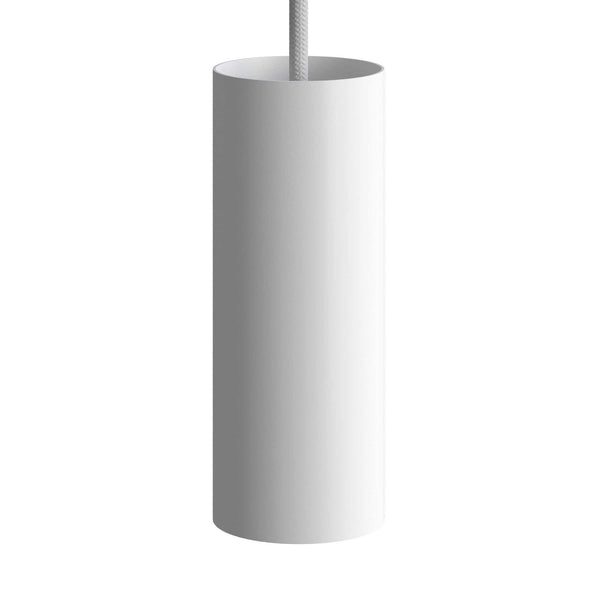 Závěsná lampa Tub-E14 s textilním kabelem a stmívatelným LED zdrojem 4W, 2700 K
