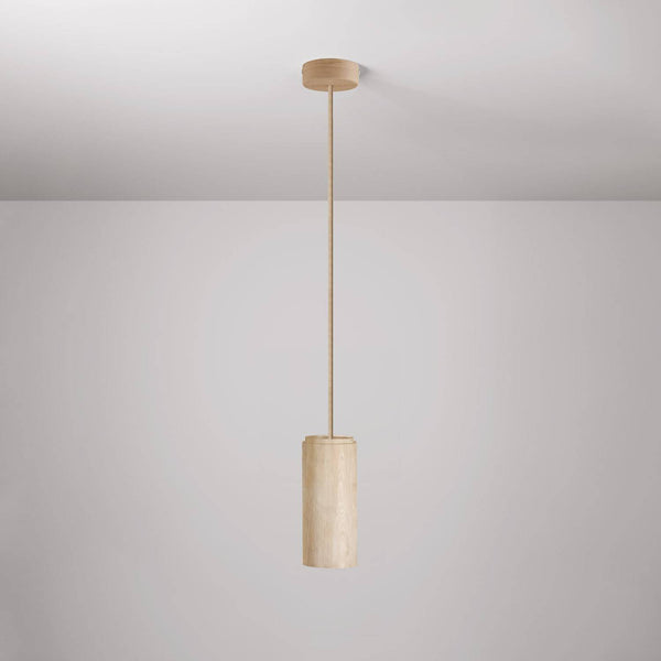 Závěsné svítidlo Tub-E27 s dřevěným stínidlem, průměr 87 cm, výkon 9 W