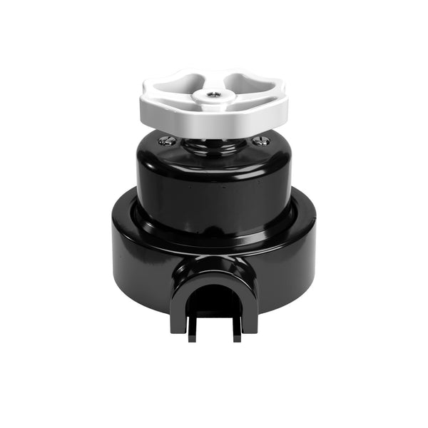 Sada spínače/přepínače s knoflíkem a základnou pro Creative-Tubes, černý porcelán, Ø 66,5 mm, 10AX250V