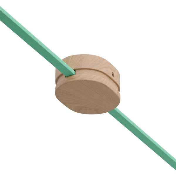 Oválný dřevěný stropní baldachýn 110x80 mm se 2 otvory pro světelné řetězy