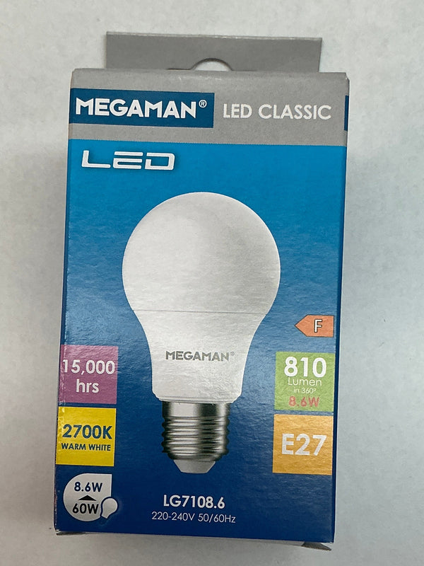 MEGAMAN 8,6W E27 2700K