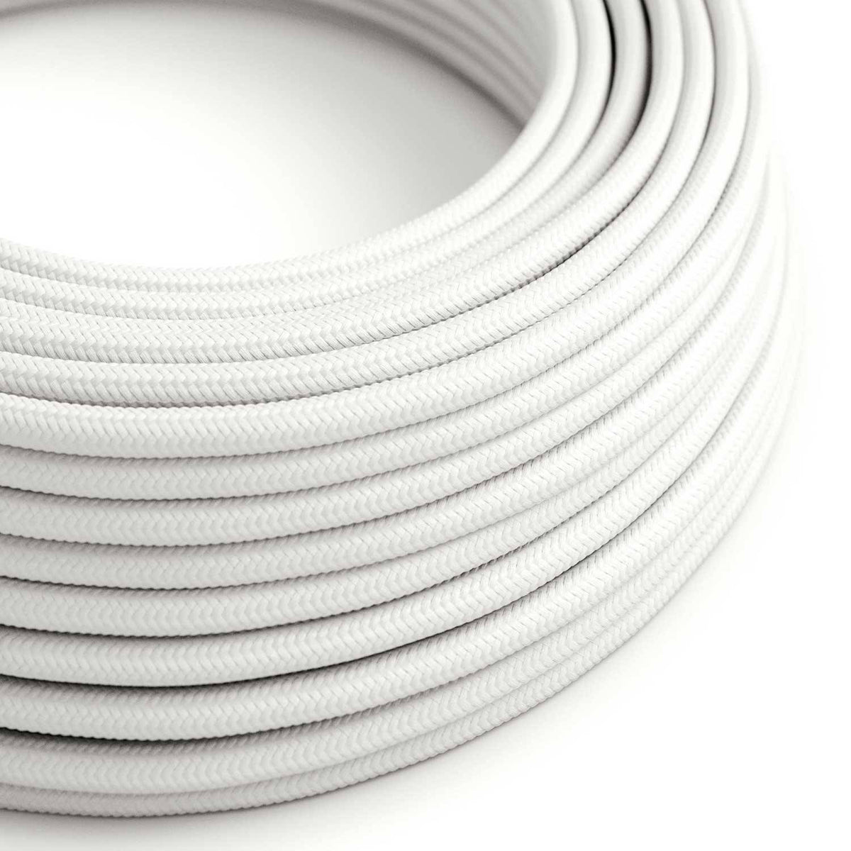 Hedvábný textilní elektrický kabel RM01 Bílý, průměr 6,2 mm, 2x0,75 mm