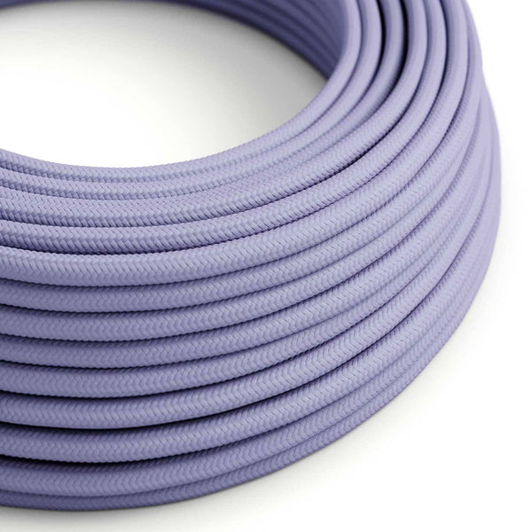Hedvábný textilní elektrický kabel RM07 Lila, průměr 6,2mm, 2x0,75