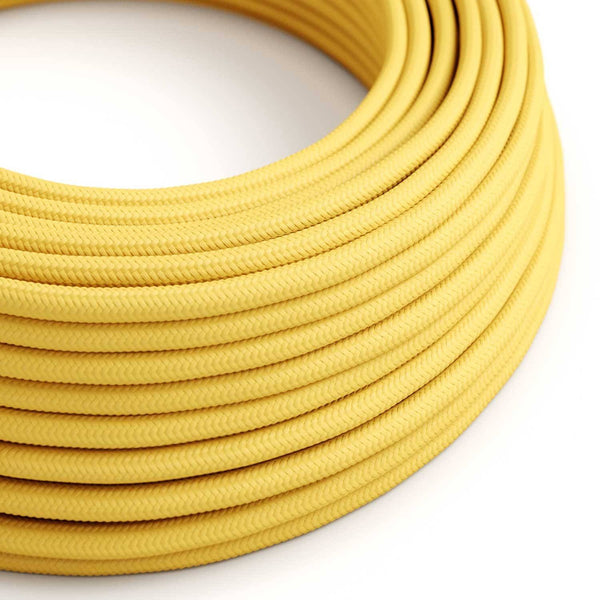 Hedvábný textilní elektrický kabel RM10, 2x0,75mm, Žlutý