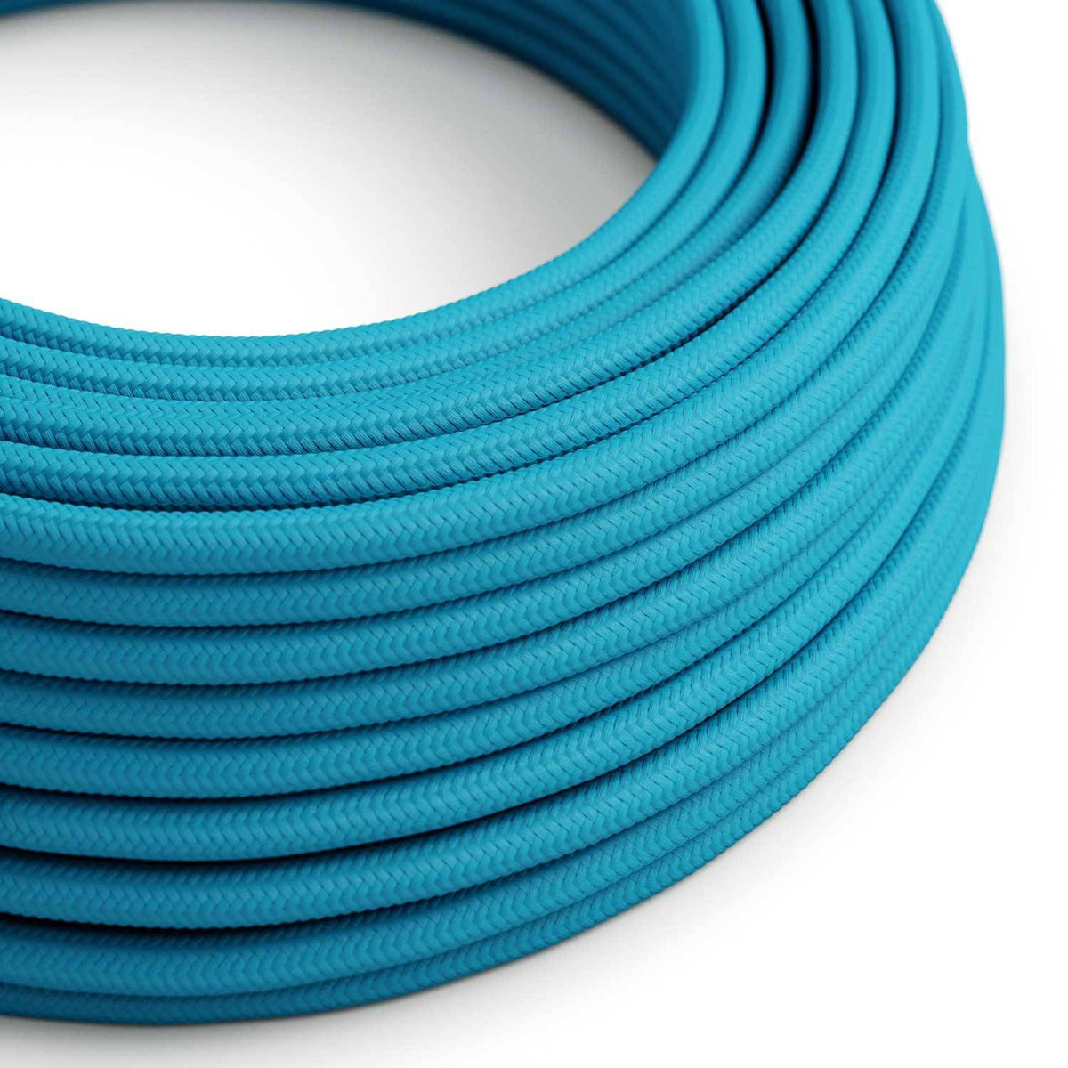 Hedvábný textilní elektrický kabel RM11, Nebesky modrý, průměr 6,2 mm, 2x0,75 mm