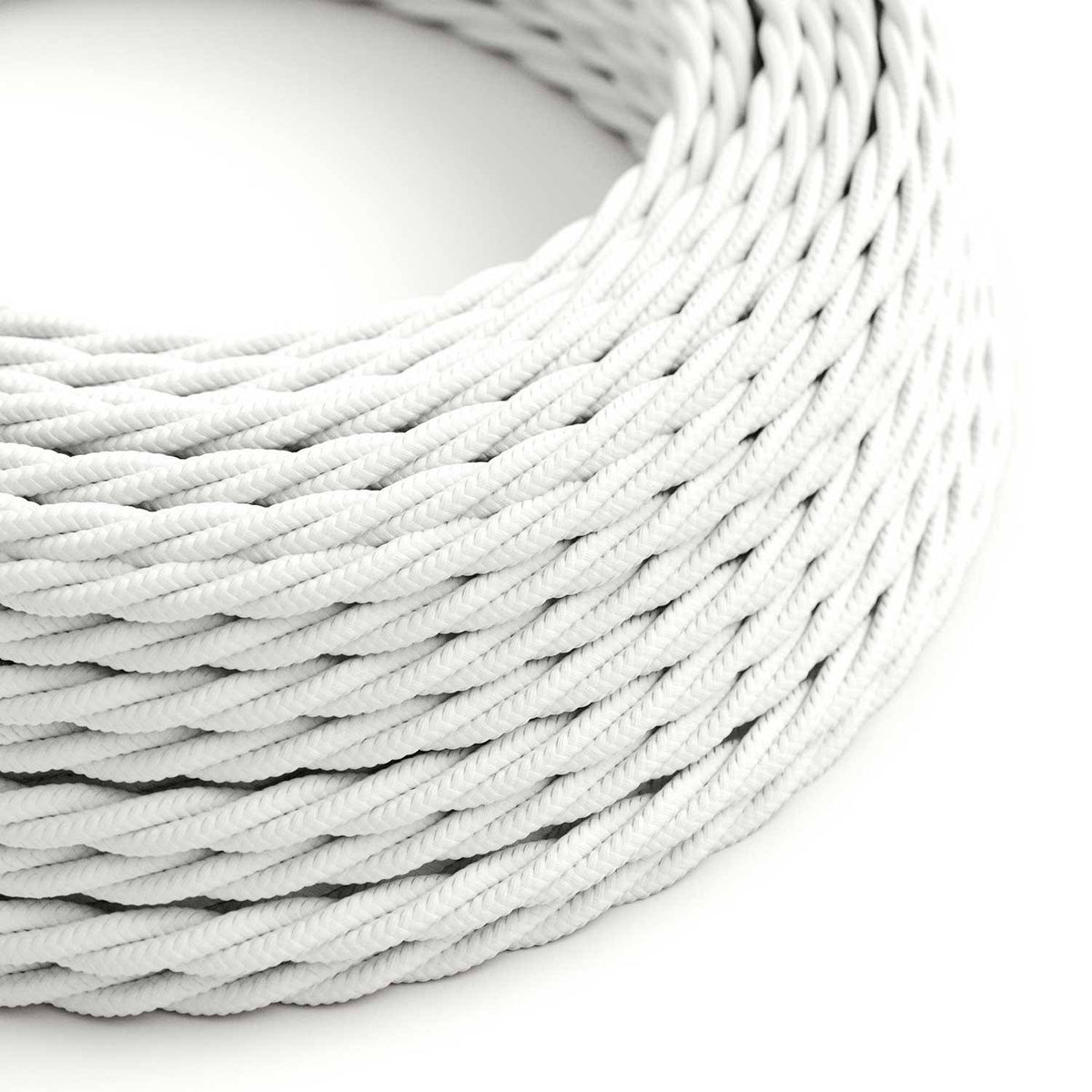 Splétaný hedvábný elektrický kabel 2x0,75 mm, Bílý