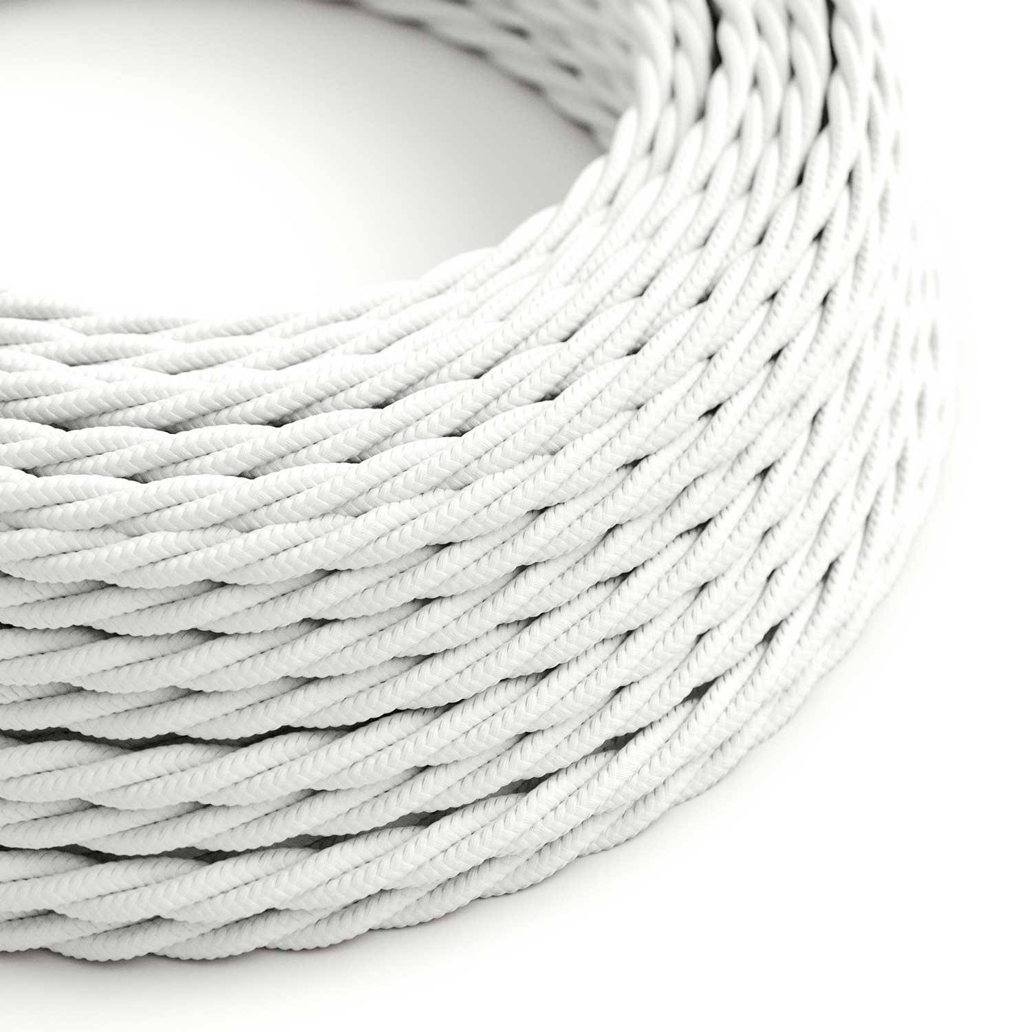 Splétaný hedvábný elektrický kabel 2x0,75 mm, Bílý