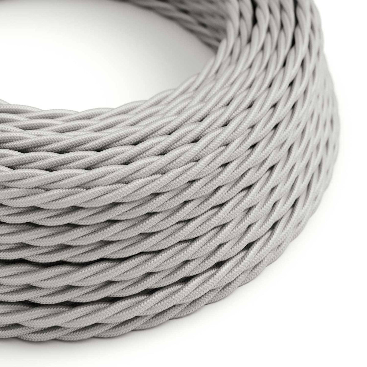 Splétaný hedvábný elektrický kabel 2x0,75 mm, Stříbrný