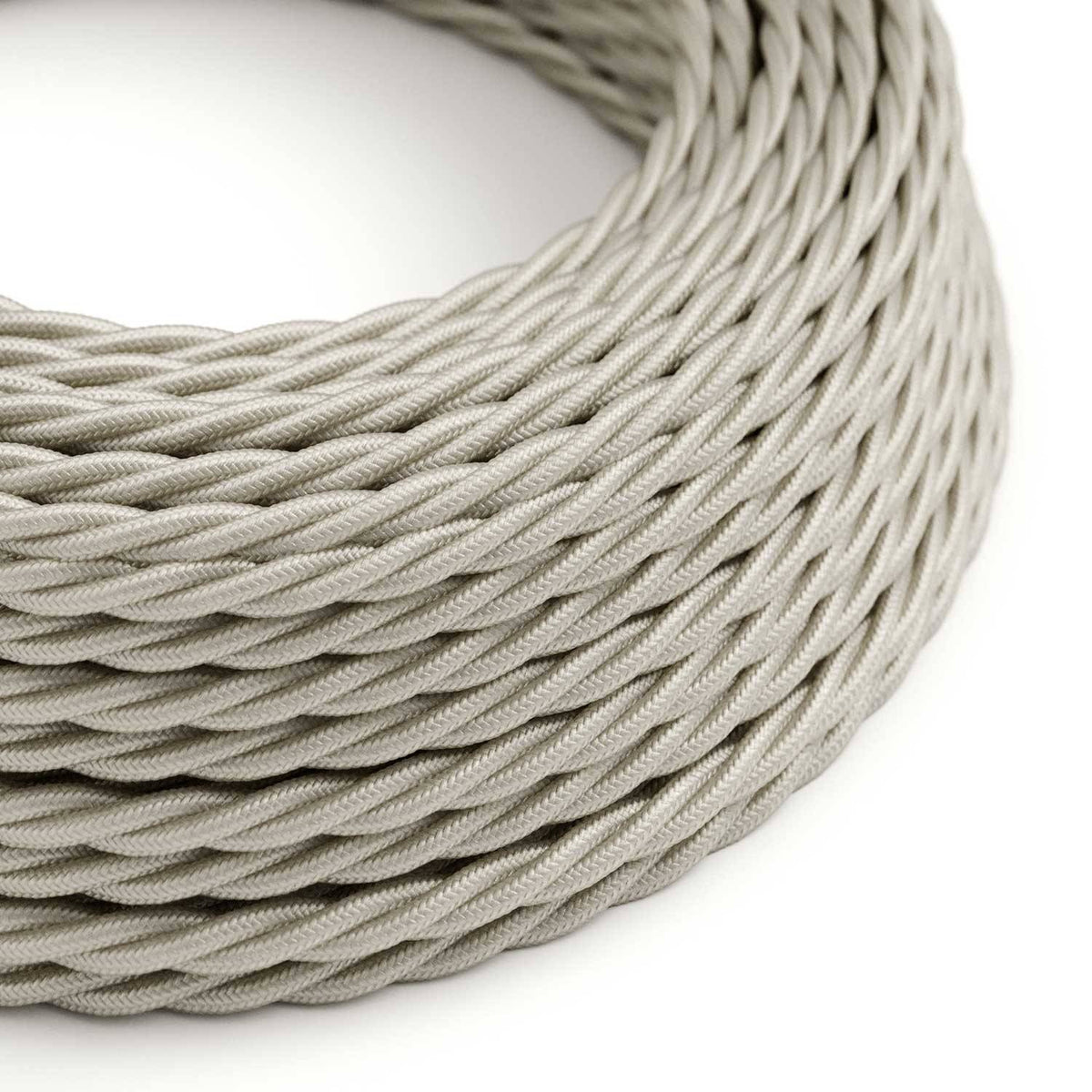 Splétaný hedvábný elektrický kabel, TM00 Slonovinový, průměr 6,2 mm, 2x0,75 mm