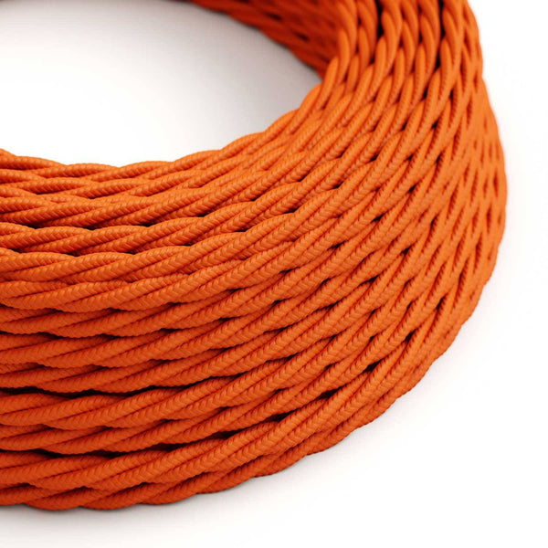 Splétaný hedvábný elektrický kabel TM15, oranžový, průměr 6,2 mm, 2x0,75 mm