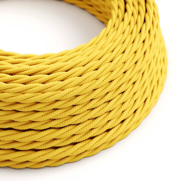 Splétaný hedvábný elektrický kabel 2x0,75mm, Žlutý