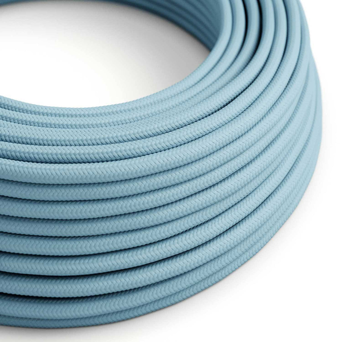 Hedvábný textilní elektrický kabel RM17 Azurový, průměr 6,2mm, 2x0,75mm