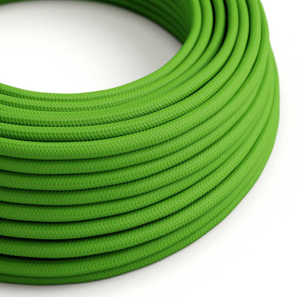 Hedvábný textilní elektrický kabel RM18 Limetkový, průměr 6,2mm, 2x0,75