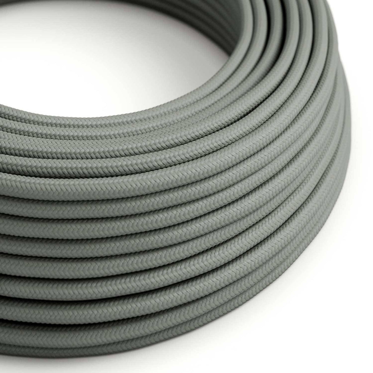 Hedvábný textilní elektrický kabel RM03, šedý, průměr 6,2 mm, 2x0,75 mm