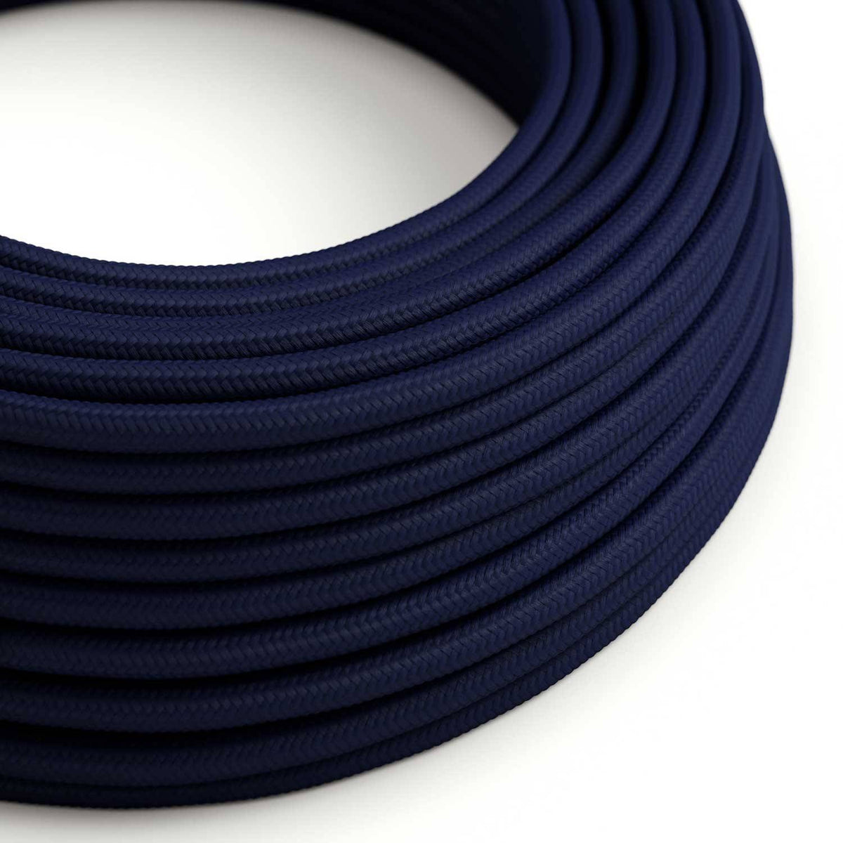 Hedvábný textilní elektrický kabel RM20, Tmavě modrý, průměr 6,2mm, 2x0,75