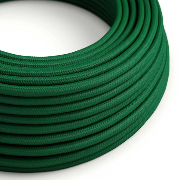 Hedvábný textilní elektrický kabel RM21 Tmavě zelený, průměr 6,2mm, 2x0,75mm
