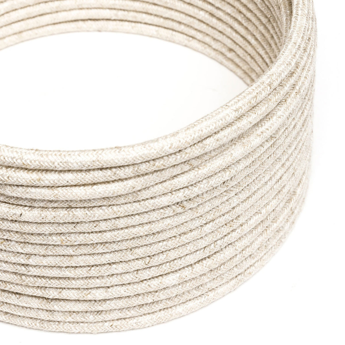 Lněný textilní elektrický kabel 2x0,75mm, přírodní barva