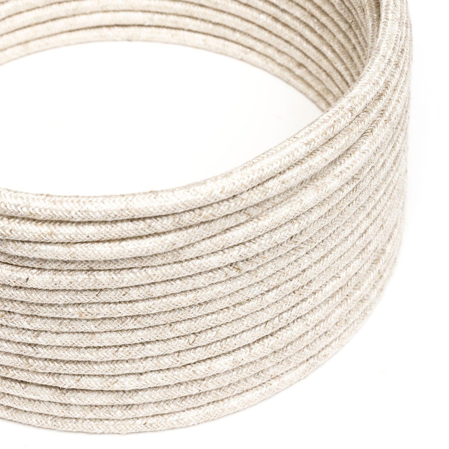 Lněný textilní elektrický kabel 2x0,75mm, přírodní barva