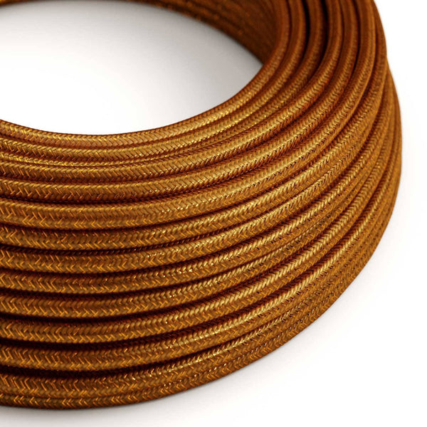 Hedvábný textilní elektrický kabel 2x0,75mm - třpytivý efekt - měděný