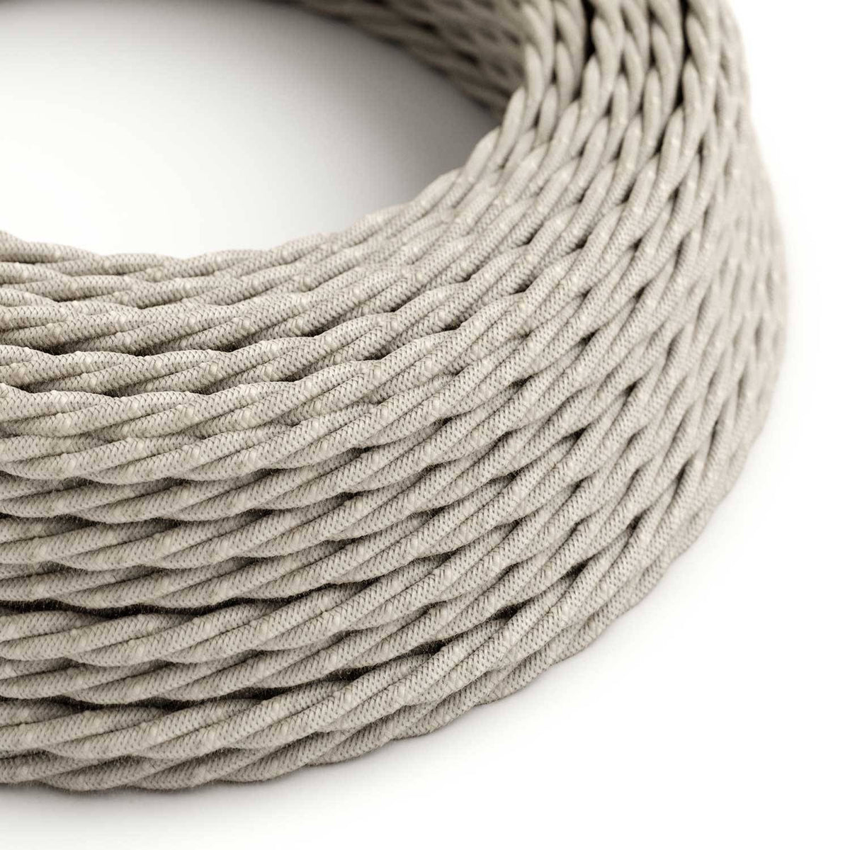 Splétaný lněný elektrický kabel TN01, průměr 6,2 mm, 2x0,75 mm, přírodní neutrální barva