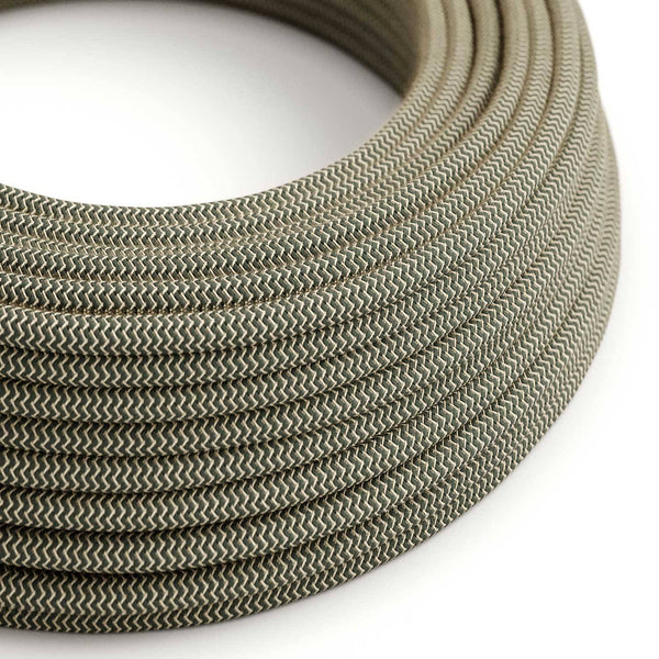 Textilní elektrický kabel antracitový, 2x0,75mm, opředený přírodním lnem a bavlnou