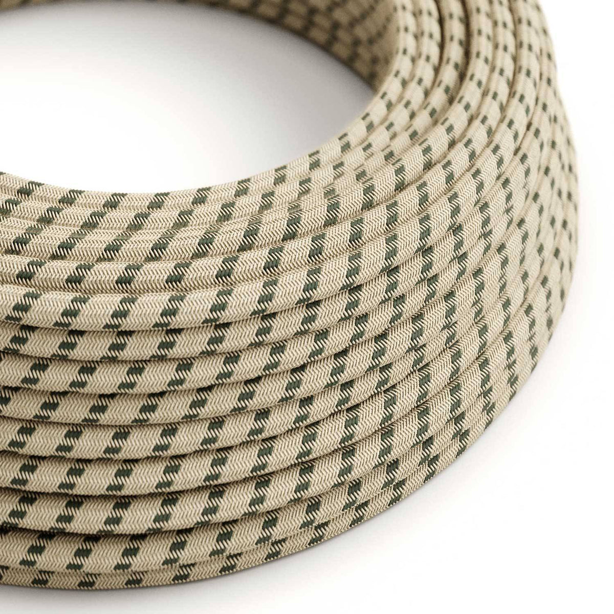 Textilní elektrický kabel antracitový, průměr 6,2mm, 2x0,75mm, s přírodními vlákny