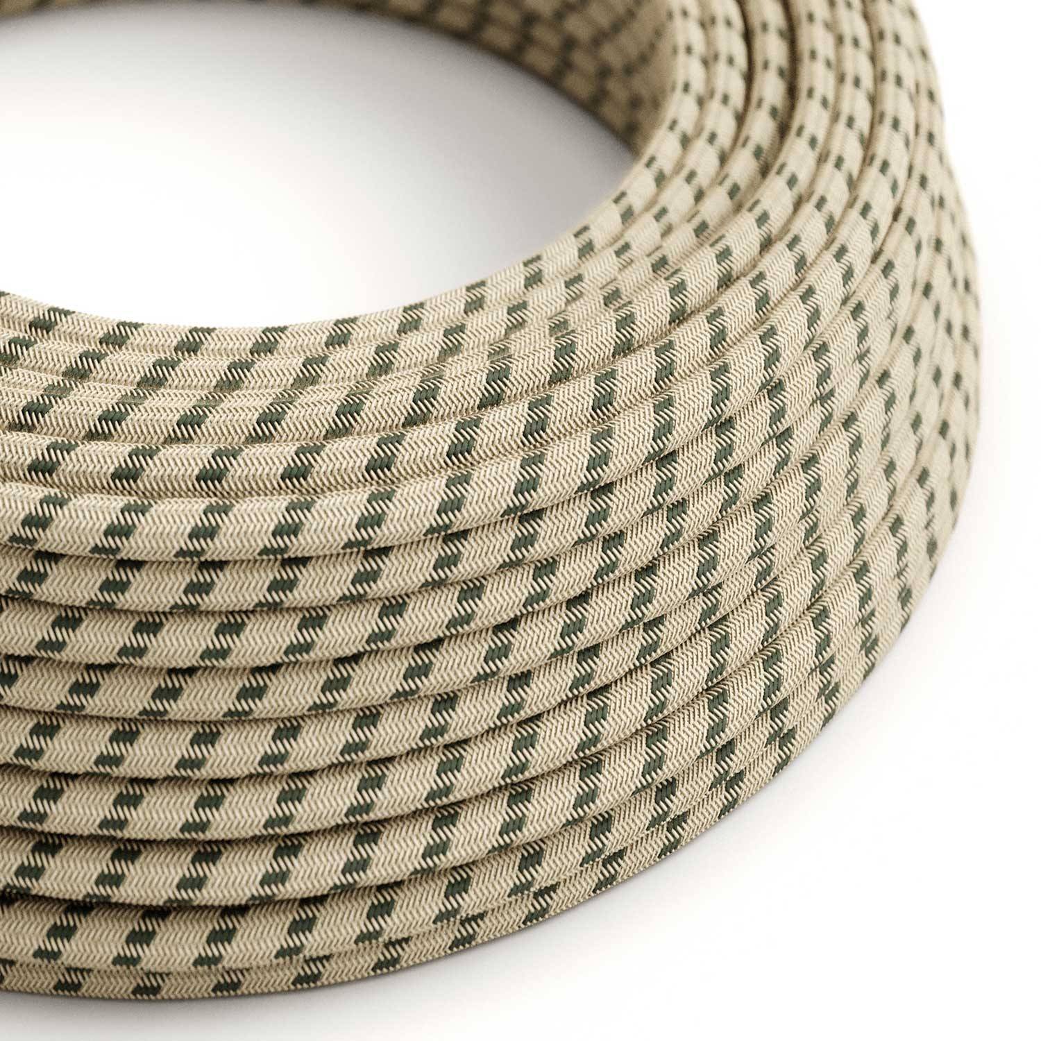 Textilní elektrický kabel antracitový, průměr 6,2mm, 2x0,75mm, s přírodními vlákny