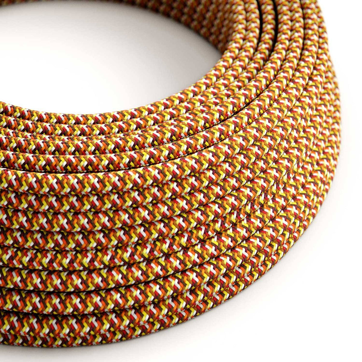 Hedvábný textilní elektrický kabel RX01, pixelovaný oranžový, průměr 6,2mm, 2x0,75