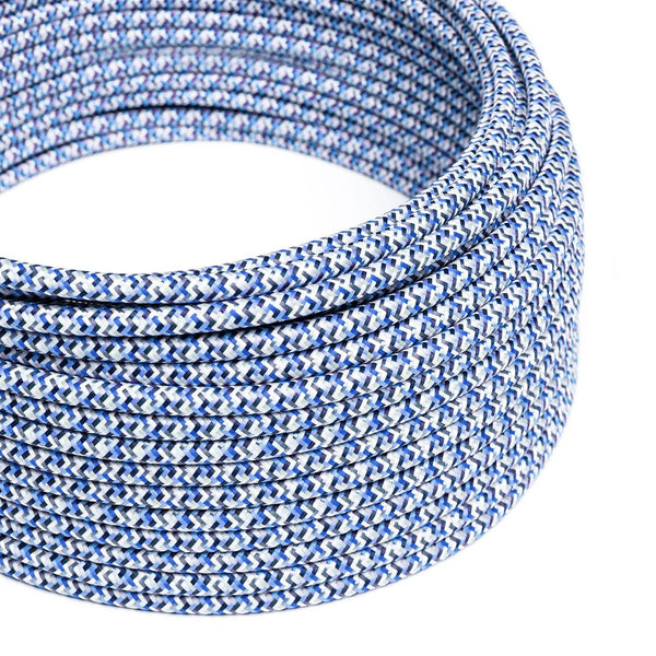 Hedvábný textilní elektrický kabel, tyrkysový, průměr 6,2 mm, 2x0,75 mm