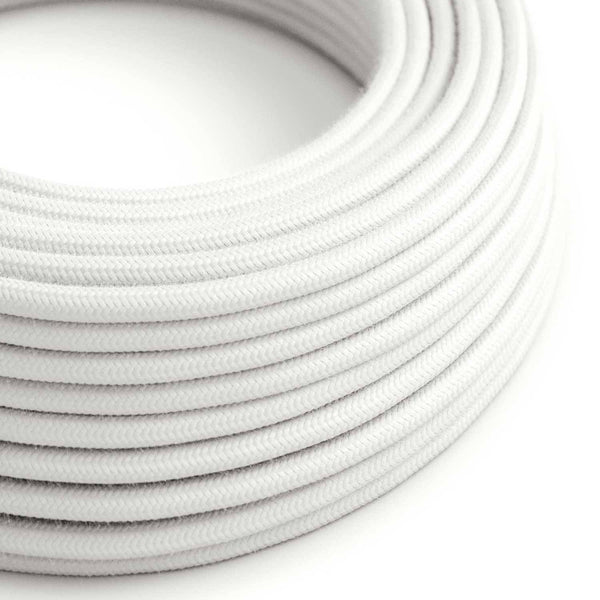 Bavlněný textilní elektrický kabel, 2x0,75mm, bílý