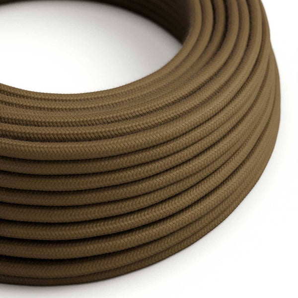 Bavlněný textilní elektrický kabel RC13 Hnědý, průměr 6,2mm, 2x0,75