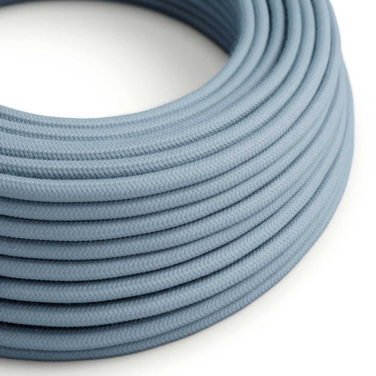 Bavlněný textilní elektrický kabel RC53, průměr 6,2 mm, 2x0,75 mm, barva oceánu