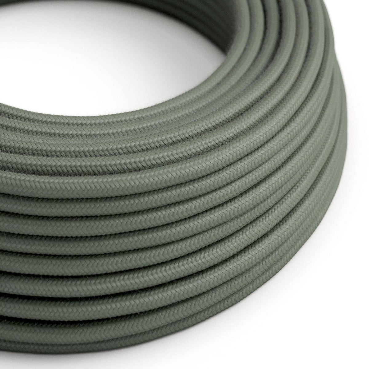 Bavlněný textilní elektrický kabel RC63, Zeleno šedý, průměr 6,2mm, 2x0,75