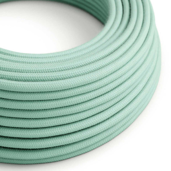 Bavlněný textilní elektrický kabel RC34, Mléčně mátový, průměr 6,2 mm, 2x0,75 mm