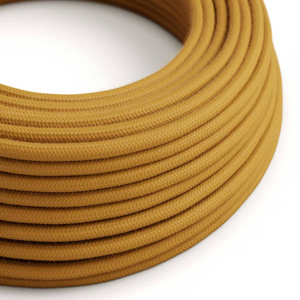 Bavlněný textilní elektrický kabel RC31, průměr 6,2 mm, 2x0,75 mm, medově zlatý