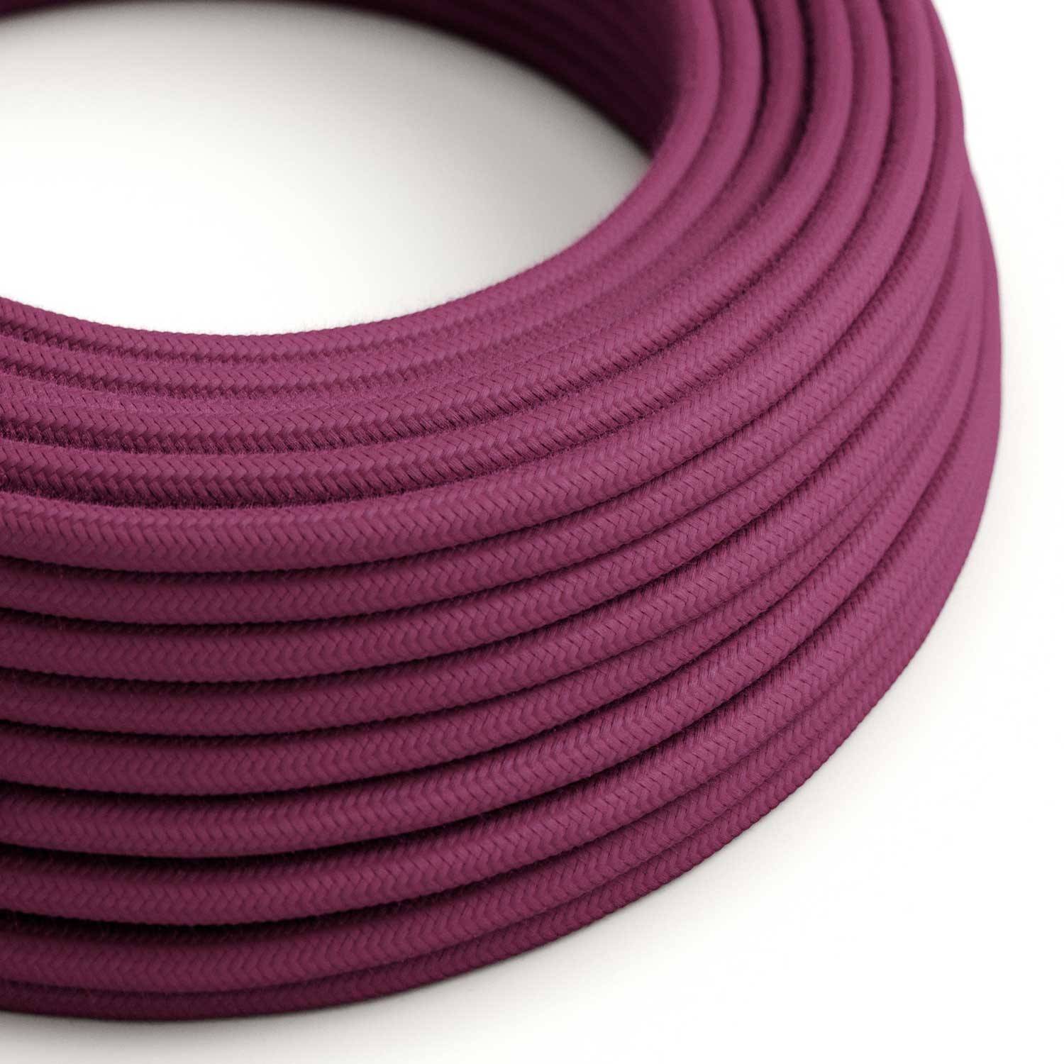 Bavlněný textilní elektrický kabel RC32 Bordový, průměr 6,2 mm, 2x0,75 mm