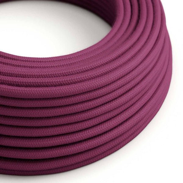 Bavlněný textilní elektrický kabel RC32 Bordový, průměr 6,2 mm, 2x0,75 mm