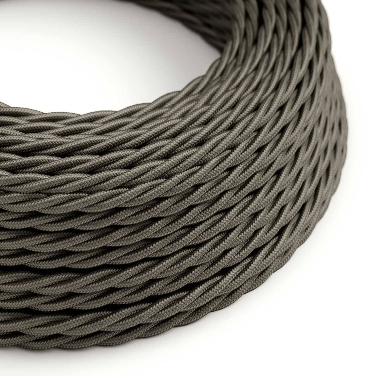 Splétaný hedvábný elektrický kabel, Tmavě šedý, průměr 6,2 mm, 2x0,75
