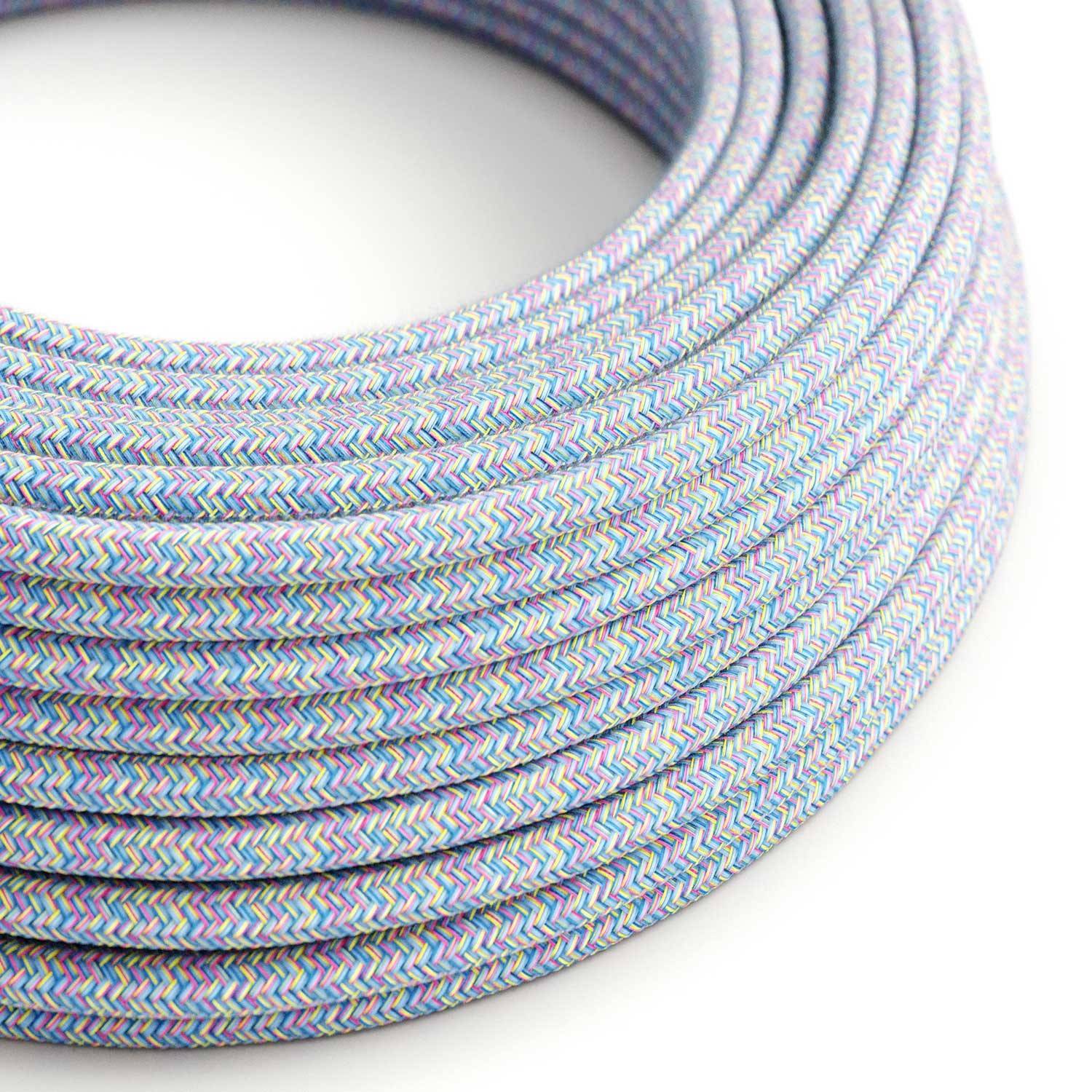 Bavlněný textilní elektrický kabel RX09 "Lollipop", průměr 6,2 mm, certifikace IMQ-HAR