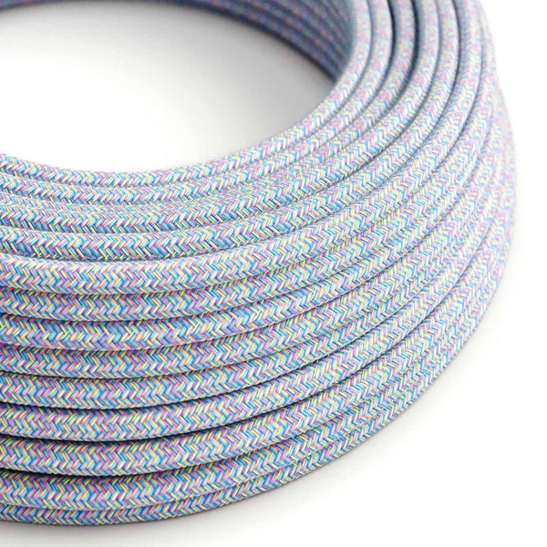 Bavlněný textilní elektrický kabel RX09 "Lollipop", průměr 6,2 mm, certifikace IMQ-HAR