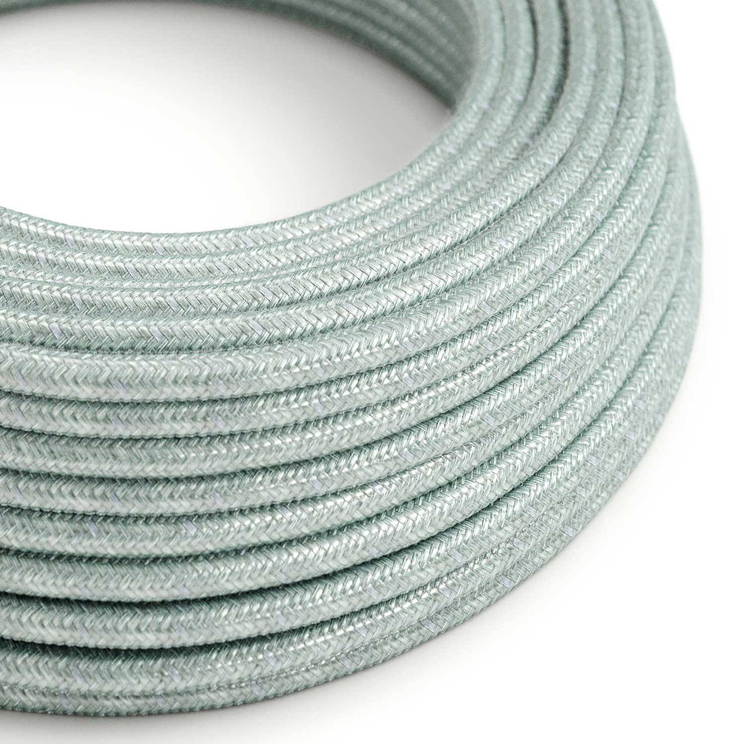 Bavlněný elektrický kabel - Dýmově modrý, průměr 6,2 mm, 2x0,75 mm