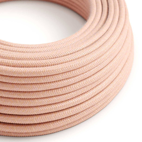 Bavlněný elektrický kabel - Lososový RX13, průměr 6,2 mm, dvojitá izolace