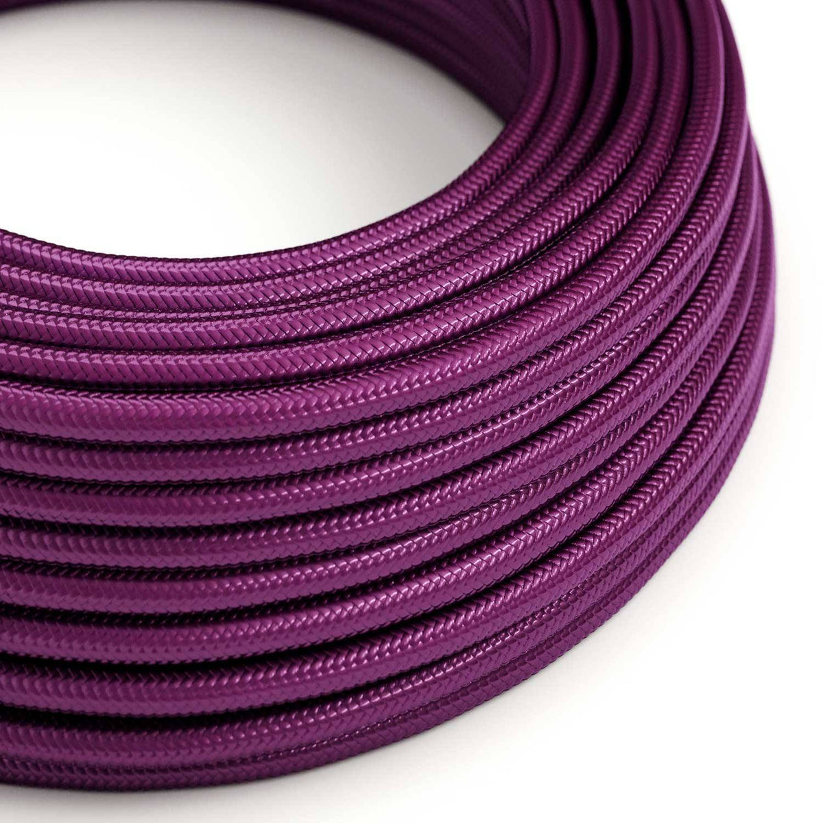 Hedvábný textilní elektrický kabel kulatý RM35 ultrafialový, průměr 6,6 mm, 3x0,75 mm²