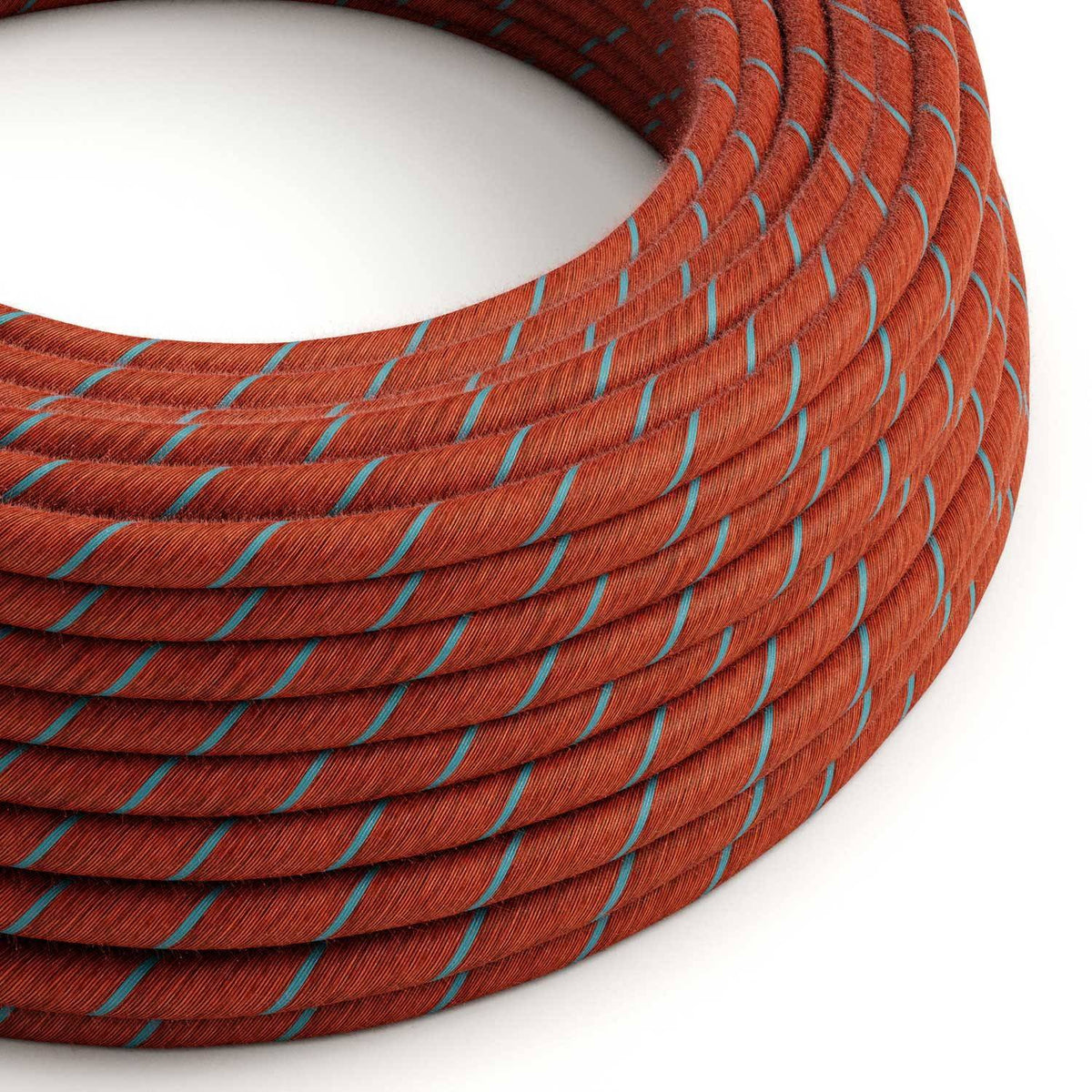 Textilní elektrický kabel Vertigo ERC36 - cihlový a světle modrý, průměr 6,2 mm, 2x0,75 mm²