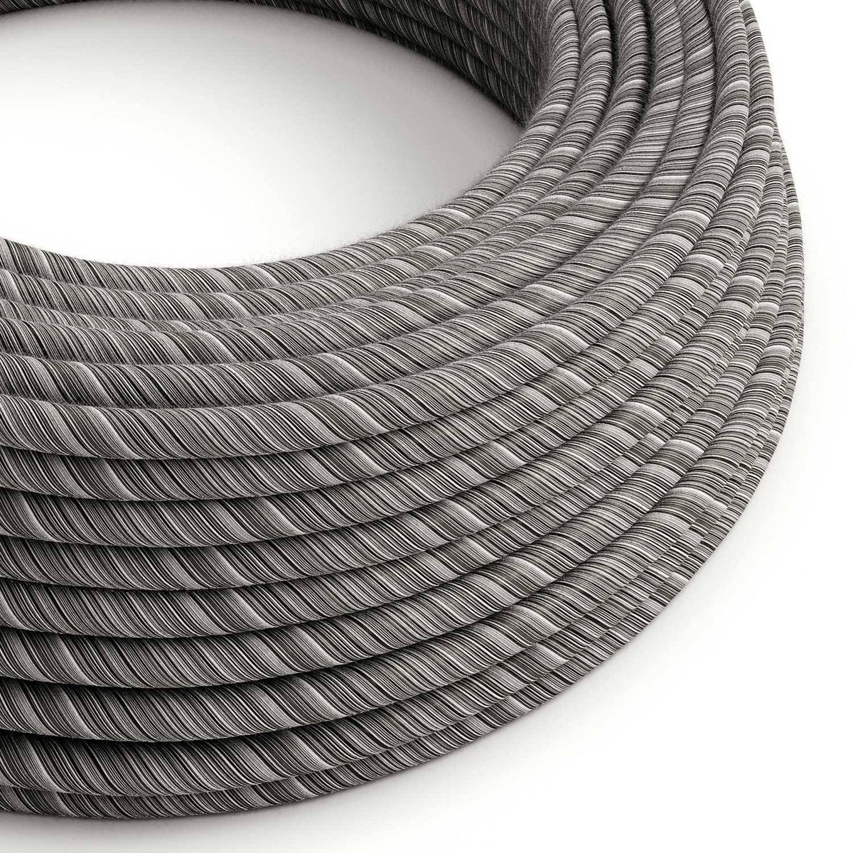 Textilní elektrický kabel Vertigo ERC37 - černá Mélange, průměr 6,2 mm, 2x0,75 mm²