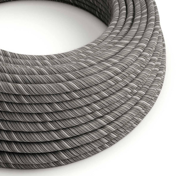 Textilní elektrický kabel Vertigo ERC37 - černá Mélange, průměr 6,2 mm, 2x0,75 mm²