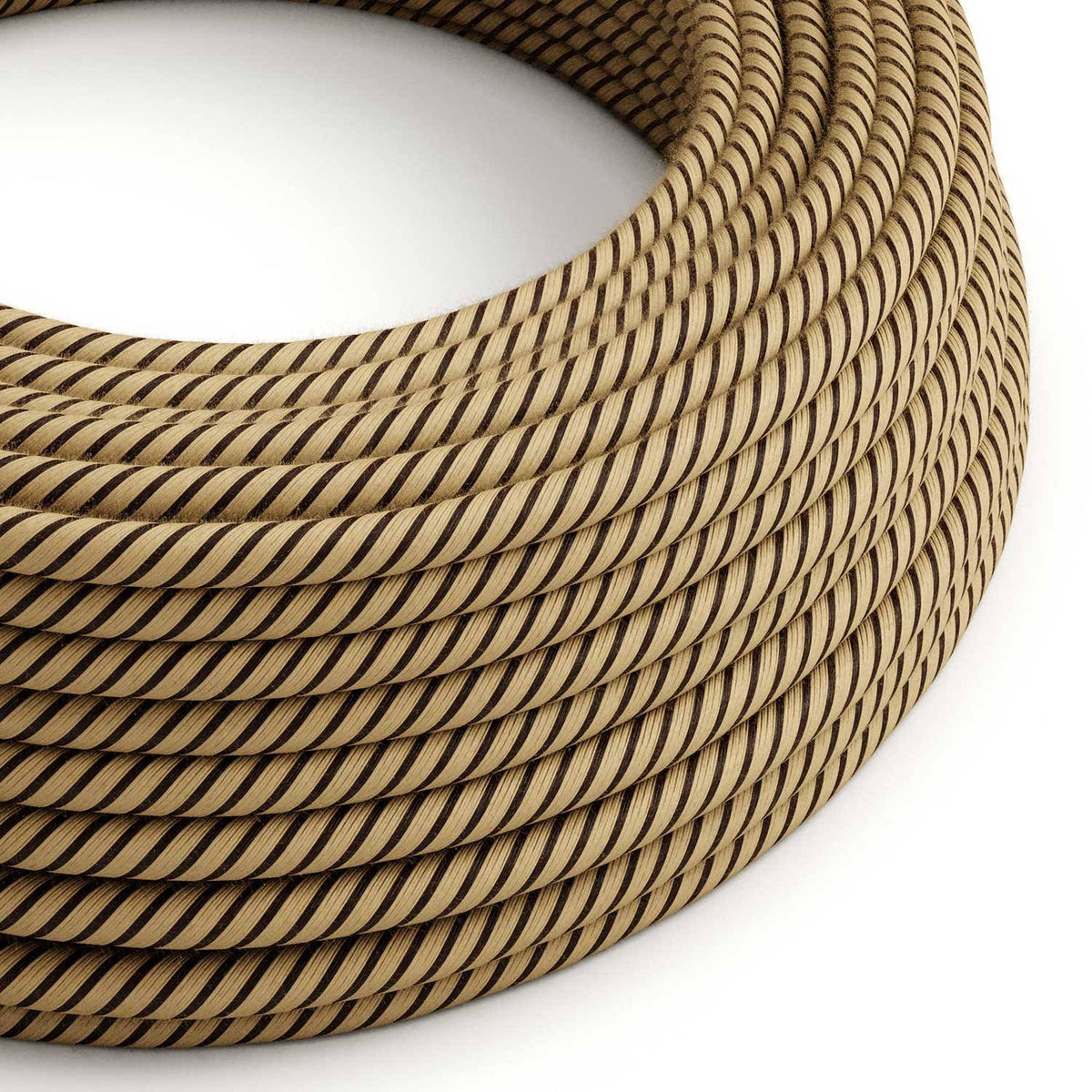 Textilní elektrický kabel Vertigo ERD21 - tabákový, 2x0,75 mm², průměr 6,2 mm