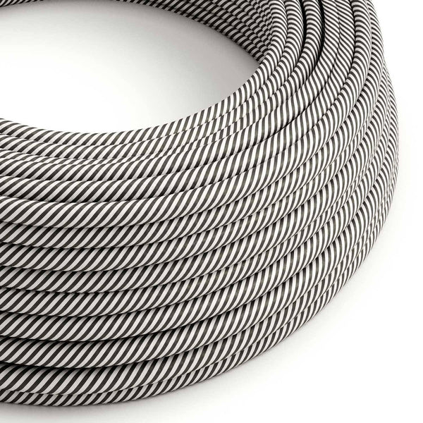 Textilní elektrický HD kabel Vertigo ERM37 - bílá a břidlicová, průměr 6,2 mm, 2x0,75 mm²